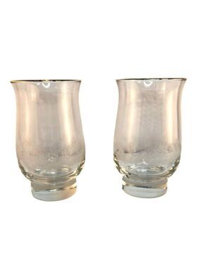 Libbey Frosted Pine Cone Gold Rim Holiday Glasses 2 Pc Arby’s Christmas Drinkwar